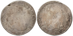Spanish Monarchy: Ferdinand VII
8 Reales. 1814. ZACATECAS. F.P. 26,05 grs. (Hojita en canto, acuñación floja). MUY ESCASA. AC-1452. (BC-).