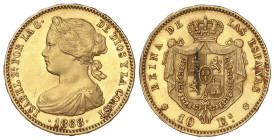 Peseta System: Provisional Government And I Republic
10 Escudos. 1868 (*18-73). MADRID. 8,38 grs. Acuñada durante el período de la I República con bu...