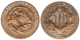 Peseta System: Catalonian Union
10 Céntimos. 1900. BARCELONA. 10,40 grs. BELLA. AC-133. EBC+.