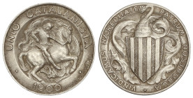 Peseta System: Catalonian Union
1 Peseta. 1900. BARCELONA. 4,86 grs. Vallmitjana. (Leves golpecitos). AC-134. EBC.