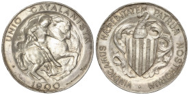 Peseta System: Catalonian Union
5 Pesetas. 1900. BARCELONA. 25,74 grs. Vallmitjana. (Golpecitos, limpiada). MUY ESCASA. AC-135. MBC+.