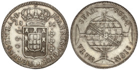 World Coins: Brazil
960 Reis. 1816. JOAO. BAHÍA. 26,78 grs. AR. KM-307.1. MBC+.