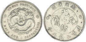 World Coins: China
Dollar. (1895-1907). HUPEH. Encapsulado por NGC AU DETAILS CHOPMARKED (n. 6648377-004). 26,67 grs. AR. Resellos en reverso. Y-127....