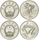 World Coins: China
Lote 2 monedas 10 Yuan. 1990. 29,99 y 29,83 grs. AR. Olimpiada Barcelona´ 92. Ciclismo y Salto de Altura. KM-300, 302. PROOF.