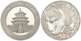World Coins: China
10 Yuan. 2001. AR. Panda caminando entre bambú. En sobrecito original. KM-1365. PROOF.