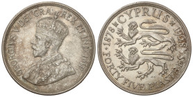 World Coins: Cyprus
45 Piastres. 1928. GEORGE V. 28,14 grs. AR. Pátina y brillo. KM-19. EBC.