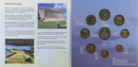 World Coins: Finland
Set 8 monedas 1 Céntimo a 2 Euro. 2002. Bimetálicas. En presentación original. Incluye una medalla. SC.
