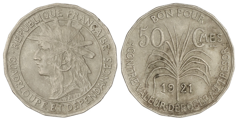 World Coins: Guadeloupe
50 Céntimes. 1921. 3,46 grs. CuNi. KM-45. MBC+.