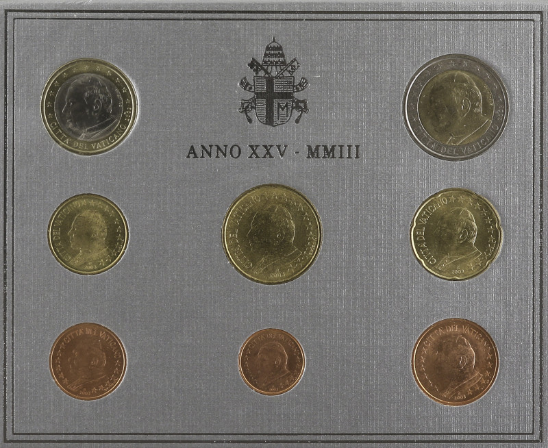 World Coins: Vatican City
Set 8 monedas 1 Céntimo a 2 Euro. 2003. PABLO II. Bim...