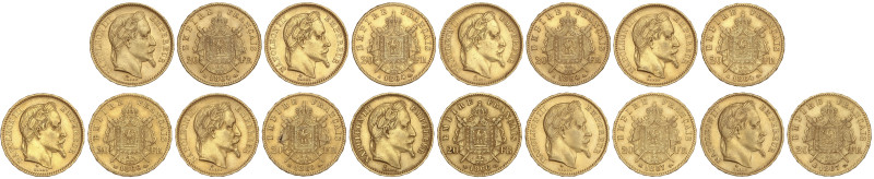 World Coins: France
Lote 9 monedas 20 Francs. 1864-BB (4), 1866-BB (3) y 1867-B...