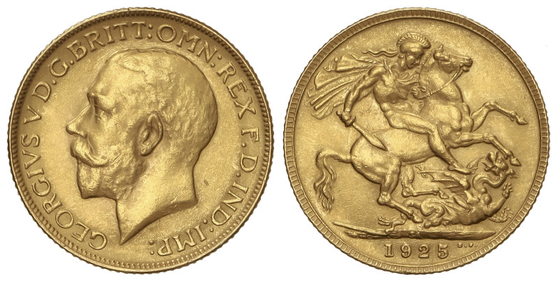 World Coins: South Africa
Sovereign. 1925-SA. GEORGE V. 7,95 grs. AU (917). Fr-...