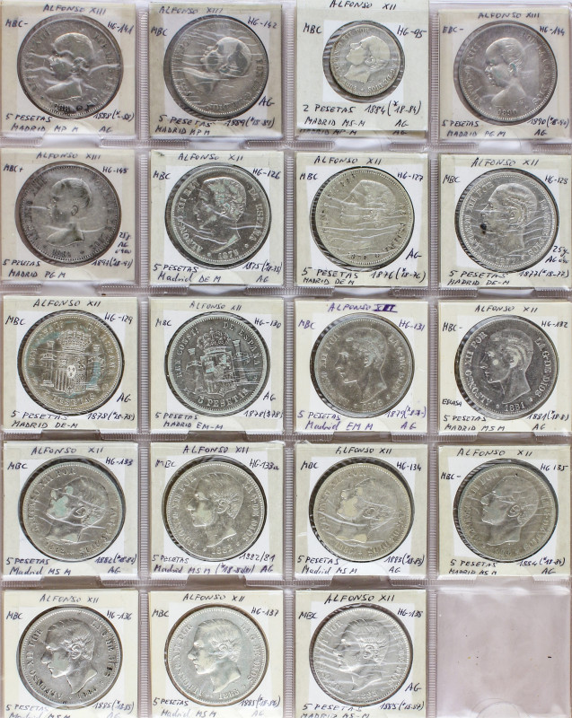 Peseta System: Lots
Lote alrededor de 150 monedas de 1 Céntimo a 5 pesetas. 186...