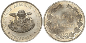 Spanish Medals
Premio al Merito. 1868. EXPOSICIÓN ARAGONESA. ZARAGOZA. Anv.: Diferentes atributos. Rev.: Laurea, dentro PREMIO AL MERITO. 38,23 grs. ...