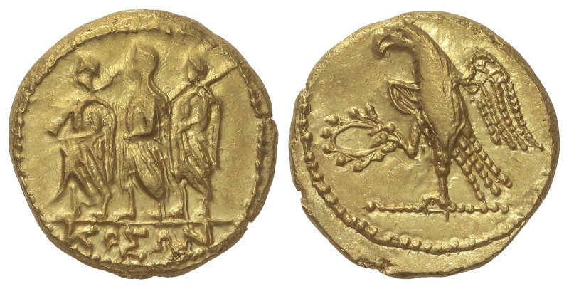 Greek Coins
Estátera. Siglo I a.C. KOSÓN. TRACIA. Anv.: Tres figuras togadas a ...