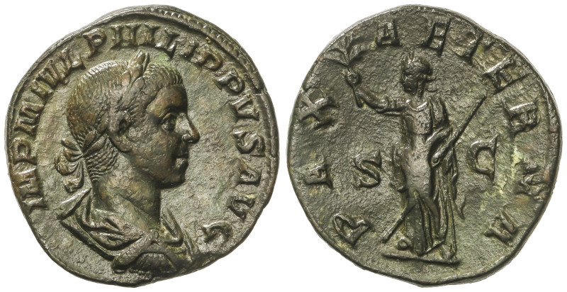 Roman Coins: Roman Empire
Sestercio. 246-249 d.C. FILIPO II. Anv.: IMP. M. IVL....