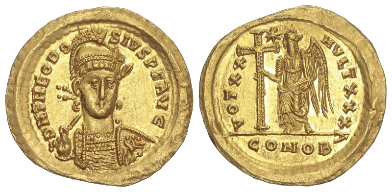 Roman Coins: Roman Empire
Sólido. 423-424 d.C. TEODOSIO II. CONSTANTINOPLA. Anv...