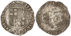 Spanish Monarchy: Ferdinand And Isabella
4 Reales. SEVILLA. Anv.: S-Escudo-o/IIII. Rev.: Estrella en campo. 12,77 grs. (Pequeña grieta). AC-561. MBC+...