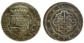Spanish Monarchy: Philip III
50 Reales. 1616. SEGOVIA. A. Encapsulado por NGC XF40 (n. 8234782-001). 166,00 grs. AR. Los Reales de a 50 o Cinquentine...