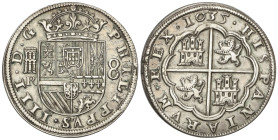 Spanish Monarchy: Philip IV
8 Reales. 1635. SEGOVIA. R. 26,21 grs. Pátina. AC-1606. MBC+.