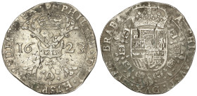 Spanish Monarchy: Philip IV
Patagón. 1623. AMBERES. 27,26 grs. AR. Vanhoudt-645.AN. MBC.