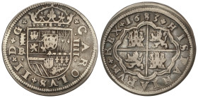 Spanish Monarchy: Charles II
4 Reales. 1683. SEGOVIA. BR. 11,70 grs. Acueducto de tres arcos. MUY ESCASA. AC-558. MBC-.