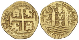 Spanish Monarchy: Philip V
8 Escudos indígena. 1717. LIMA. M. 27,02 grs. AU (800). Imitación indígena. (Descolgada). RARA. MBC-.