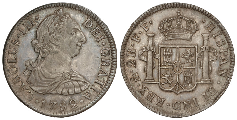 Spanish Monarchy: Charles III
2 Reales. 1782. MÉXICO. F.F. 6,72 grs. Pátina y r...