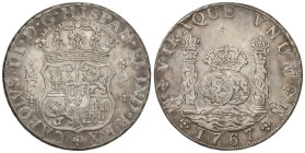 Spanish Monarchy: Charles III
8 Reales. 1767. MÉXICO. M.F. 26,73 grs. Columnario. Pátina. AC-1092. MBC.