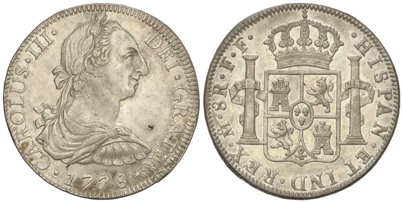 Spanish Monarchy: Charles III
8 Reales. 1778. MÉXICO. F.F. 26,95 grs. (Golpecit...