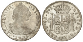 Spanish Monarchy: Charles III
8 Reales. 1779. POTOSÍ. P.R. 26,94 grs. Restos de brillo. AC-1176. EBC/EBC-.