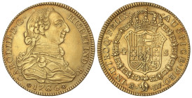 Spanish Monarchy: Charles III
4 Escudos. 1786. MADRID. D.V. 13,53 grs. (Pequeños golpecitos y algo limpiada). AC-1791. MBC+/EBC-.