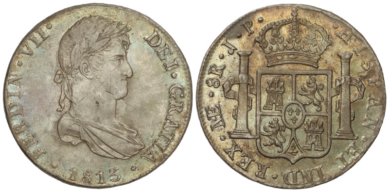 Spanish Monarchy: Ferdinand VII
8 Reales. 1813. LIMA. J.P. 27,96 grs. Bonita pá...