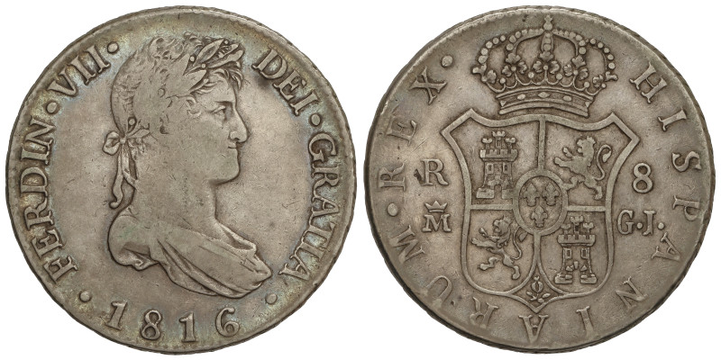 Spanish Monarchy: Ferdinand VII
8 Reales. 1816. MADRID. G.J. 26,59 grs. Ligera ...