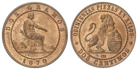 Peseta System: Provisional Government And I Republic
2 Céntimos. 1870. BARCELONA. O.M. Color y brillo originales. SC.