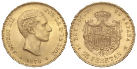 Peseta System: Alfonso XII
25 Pesetas. 1878 (*18-78). D.E.-M. SC-.