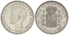 Peseta System: Alfonso XIII
1 Peso. 1895. PUERTO RICO. P.G.-V. EBC-.
