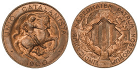 Peseta System: Catalonian Union
5 Céntimos. 1900. Acuñación incusa. Color y brillo originales. AC-132; HG-UC1. SC.