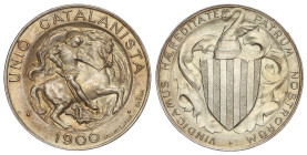 Peseta System: Catalonian Union
1 Pesseta. 1900. BARCELONA. Pátina y brillo originales. SC.