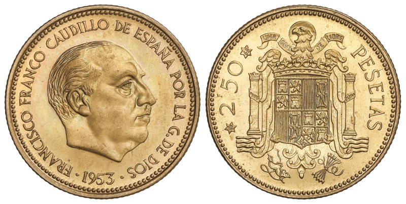 Peseta System: Estado Español
2, 50 Pesetas. 1953 (*19-68). Procedente de tira ...