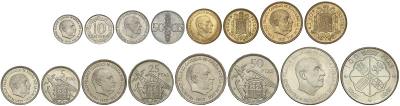 Peseta System: Estado Español
Serie 8 monedas 10 Céntimos a 100 Pesetas. (*71)....