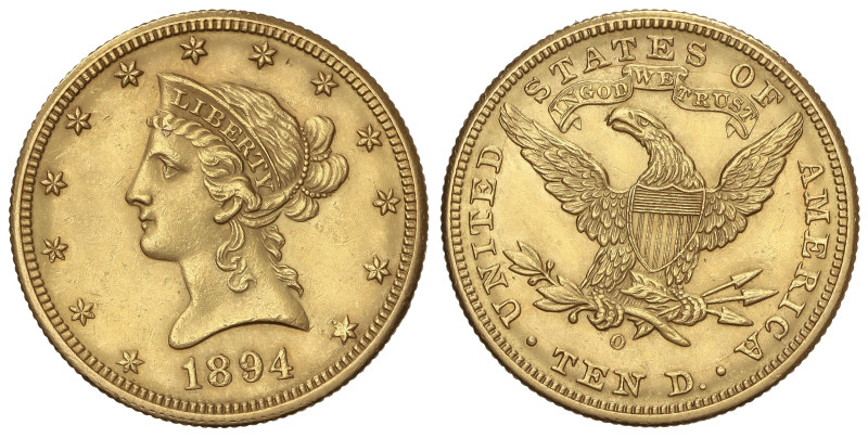 World Coins: United States
10 Dollars. 1894-O. NEW ORLEANS. 16,70 grs. AU (900)...