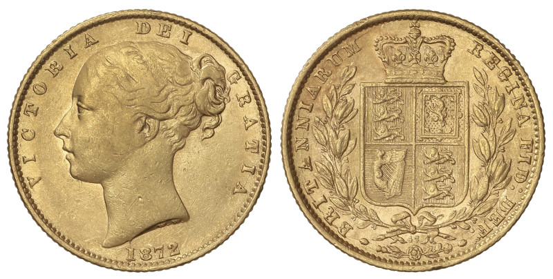 World Coins: Great Britain
Sovereign. 1872. VICTORIA. 7,96 grs. AU (917). 47 ba...