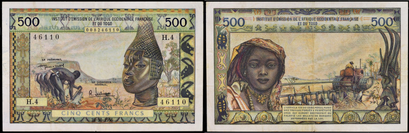 AFRIQUE OCCIDENTALE FRANÇAISE - FRENCH WEST AFRICA
500 francs type “A.O.F et du ...