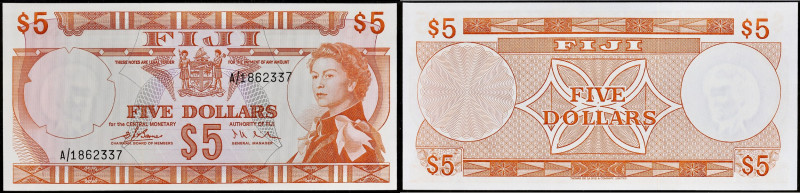 FIDJI - FIJI
5 dollars avec le portrait de la reine Élisabeth II ND (1974).
P.73...