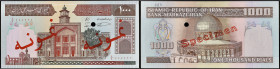 IRAN - IRAN
1000 rials type “SPÉCIMEN” ND (1982).
P.138as.
Top Pop : c’est le plus bel exemplaire gradé ! Série 1/1 - numéro 000000, avec un trou par ...