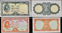 IRLANDE - IRELAND
Lot (2) - 10 shillings et 1 pound - type “République d'Irlande” 1962.
P.63a - P.64a.
Lot (2) - 10 shillings et 1 pound avec : alphab...