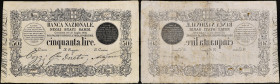 ITALIE - ITALY
50 lire 25 juillet 1866.
P.S171.
Top Pop : c’est le seul et le plus bel exemplaire gradé ! Alphabet Rm - numéro 910, type très rare et ...