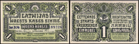 LETTONIE - LATVIA
1 rublis 1919.
P.2a.
C’est le second plus haut grade ! Alphabet D - numéro 189326, type rare et recherché dans cet état de conservat...