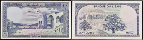 LIBAN - LEBANON
100 livres 1964-68.
P.66a.
Alphabet N66 - numéro 61209, type recherché dans un état de conservation neuf.
PMG 65 EPQ Gem Uncirculated ...