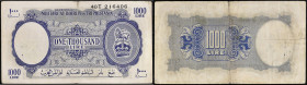 LIBYE - LIBYA
1000 lire type “Occupation britannique WWII” ND (1943).
P.M8a.
Alphabet 40T - numéro 216406, type très rare et recherché dans tous les é...